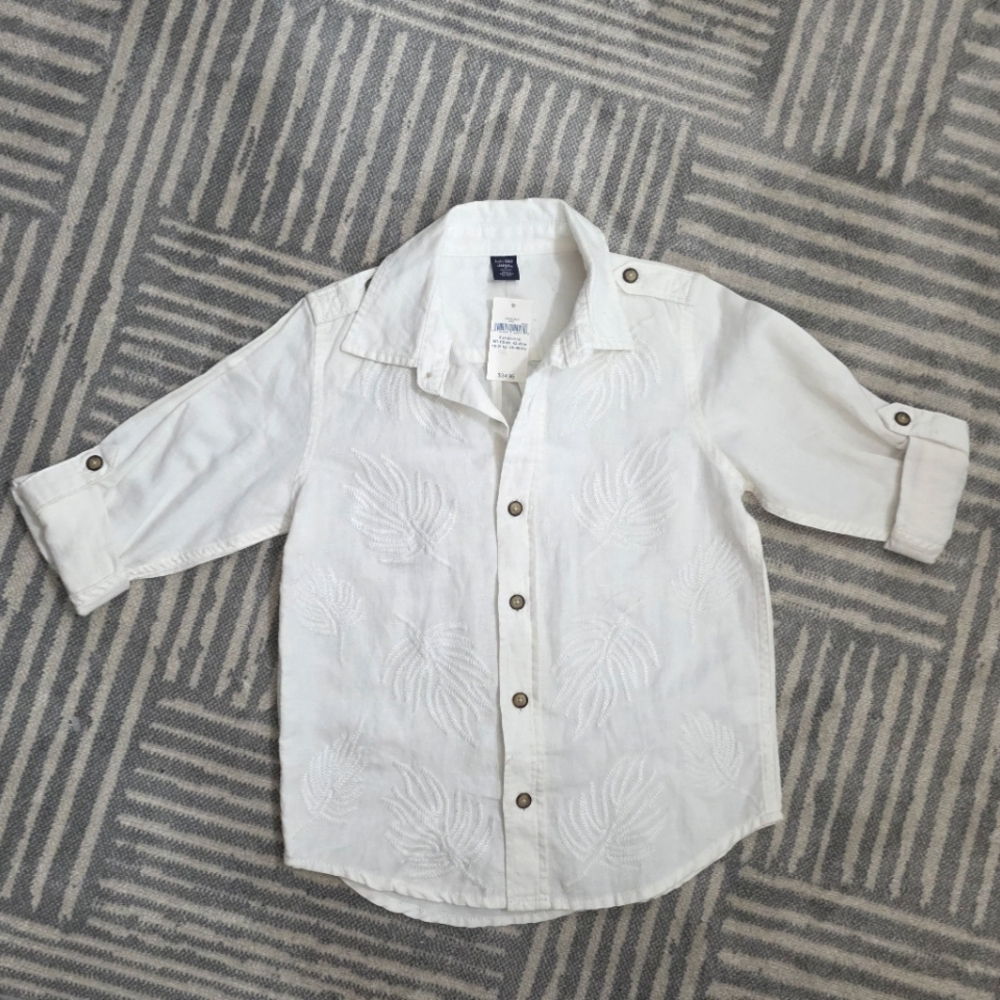 Gap Kids White Embroidered Shirt Size 5 NEW